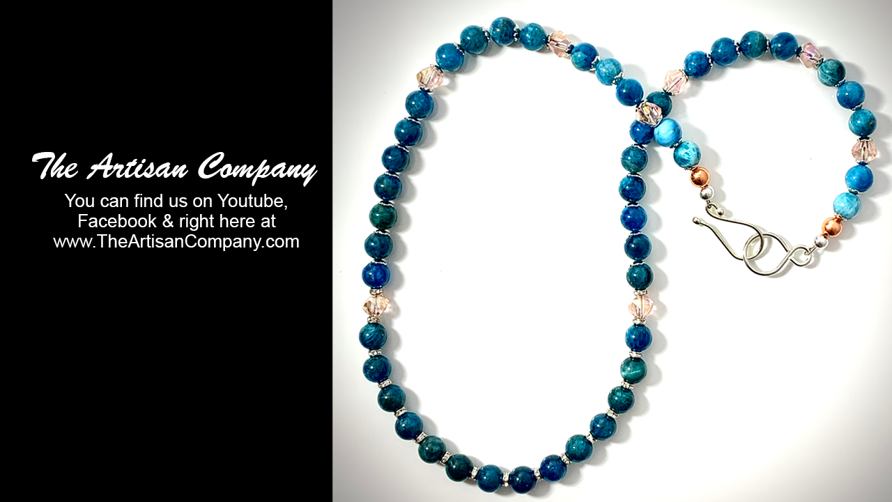 Blue Apatite Stone Necklace with Earrings