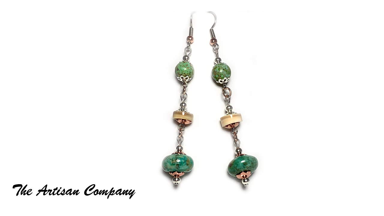 Large Tumbled Turquoise Nugget Necklace with Earrings