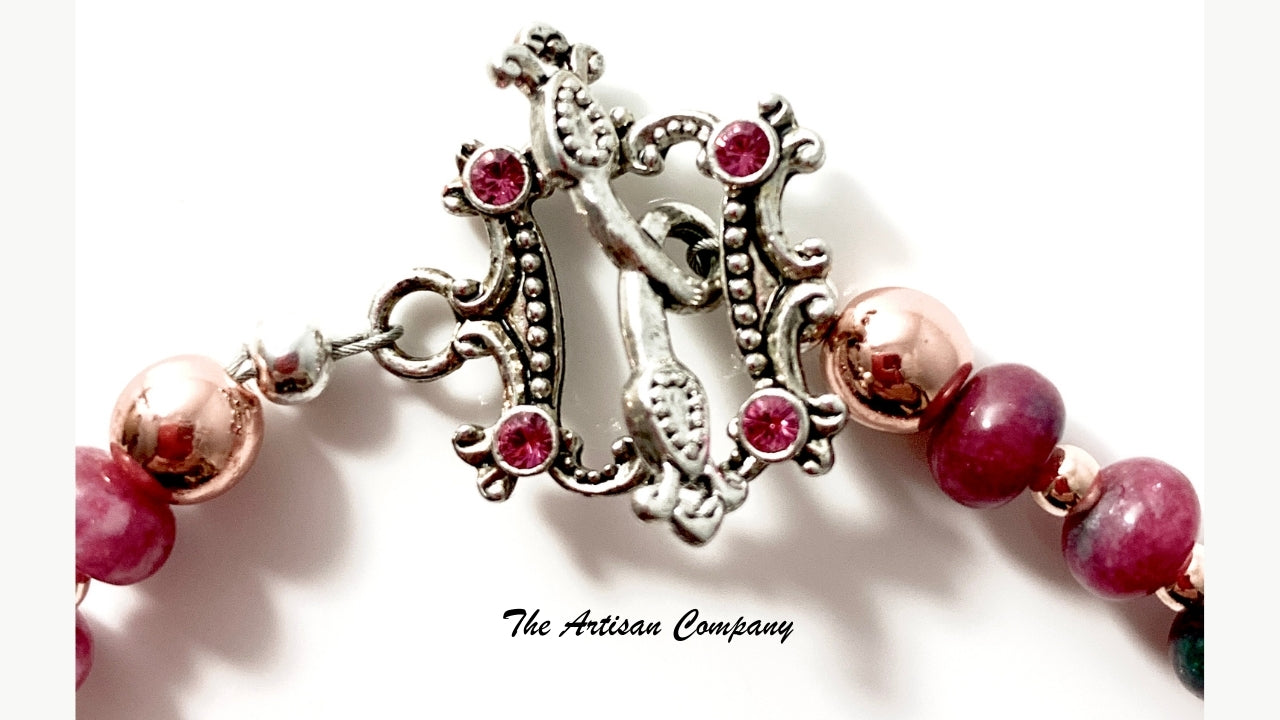 Dainty Watermelon Agate Stone Bracelet