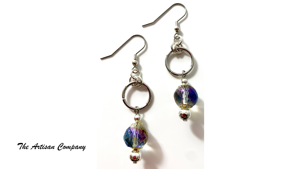 Sparkly Chunky Cut Glass Necklace with Earrings