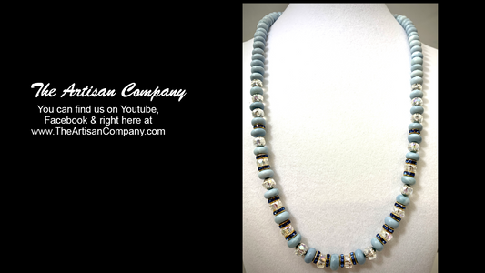 Owyhee Blue Opal Cut Glass Necklace