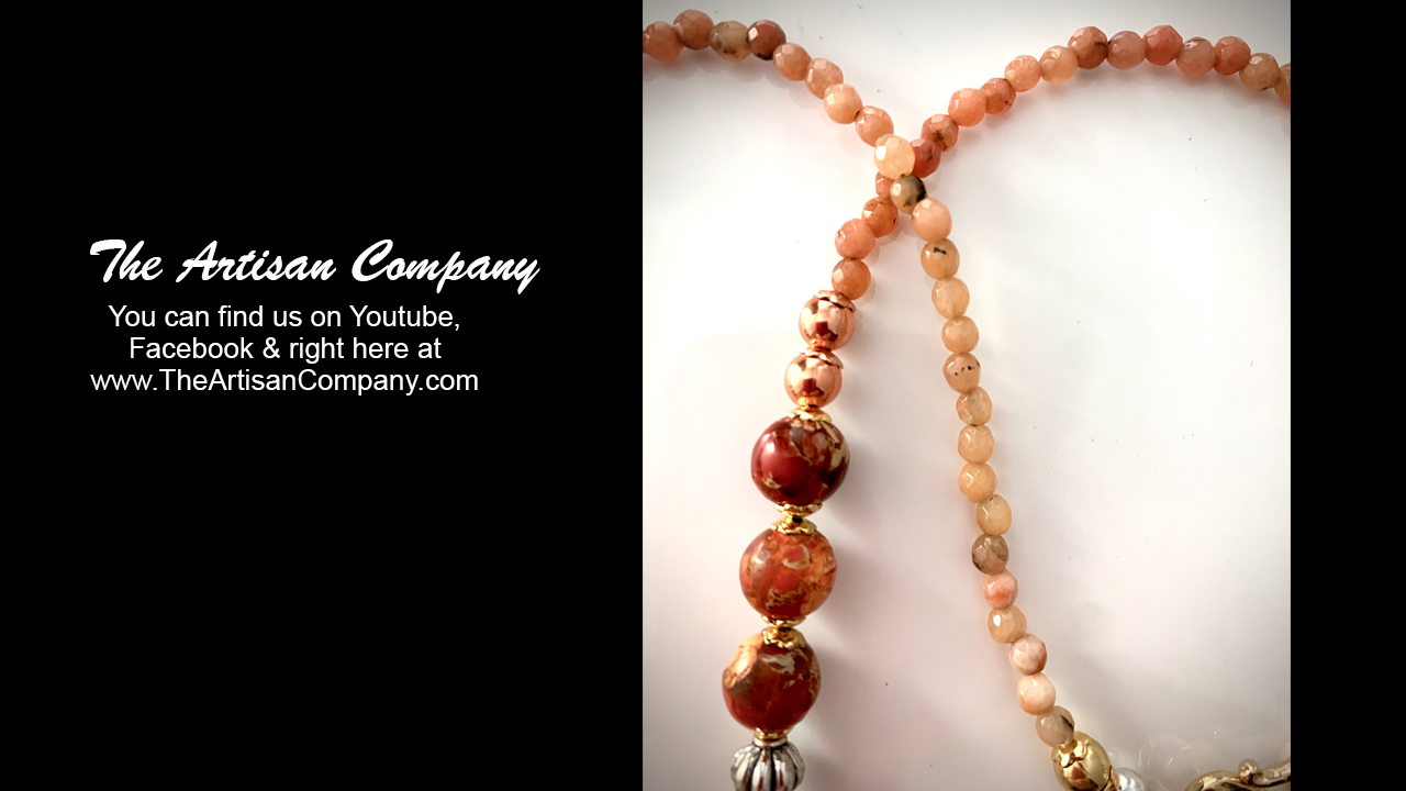 Orange Agate Stone with Imperial Jasper Necklace