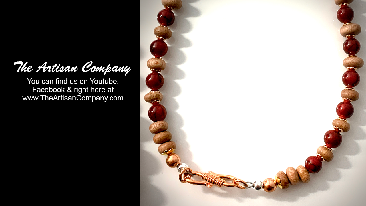 Rosewood and Onyx Necklace with Quartz