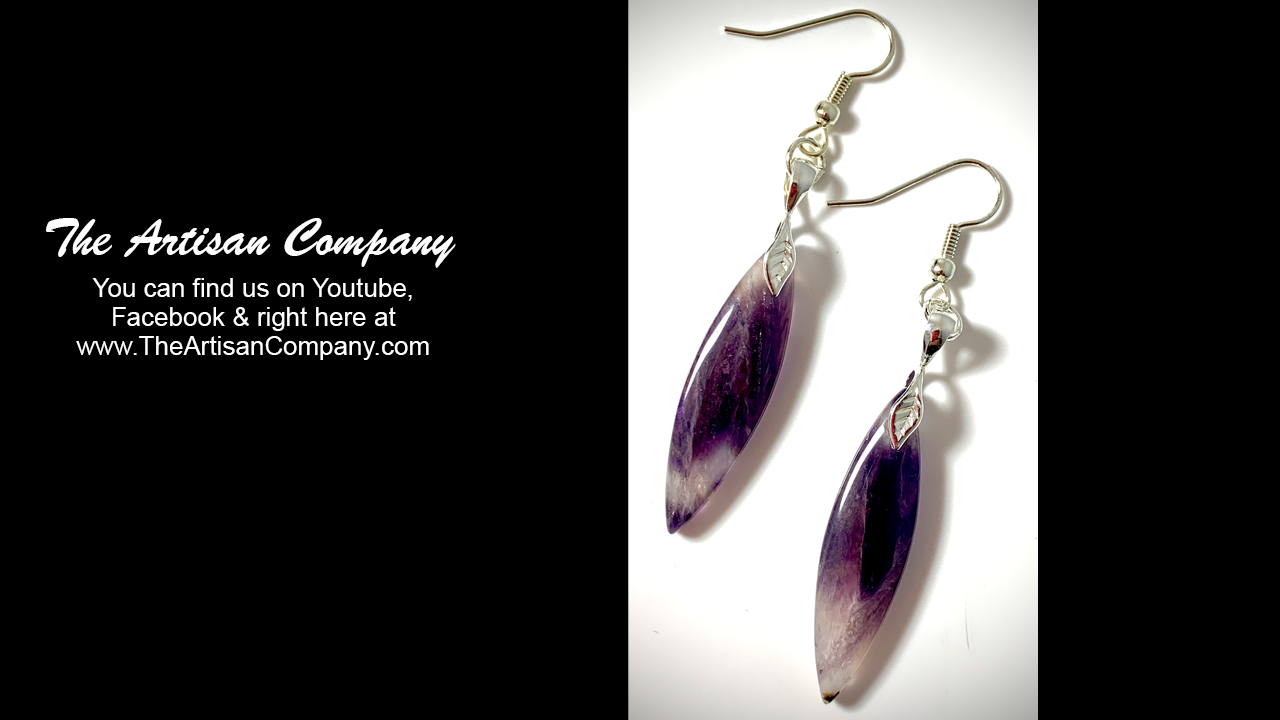 Natural Amethyst Marquee Earrings