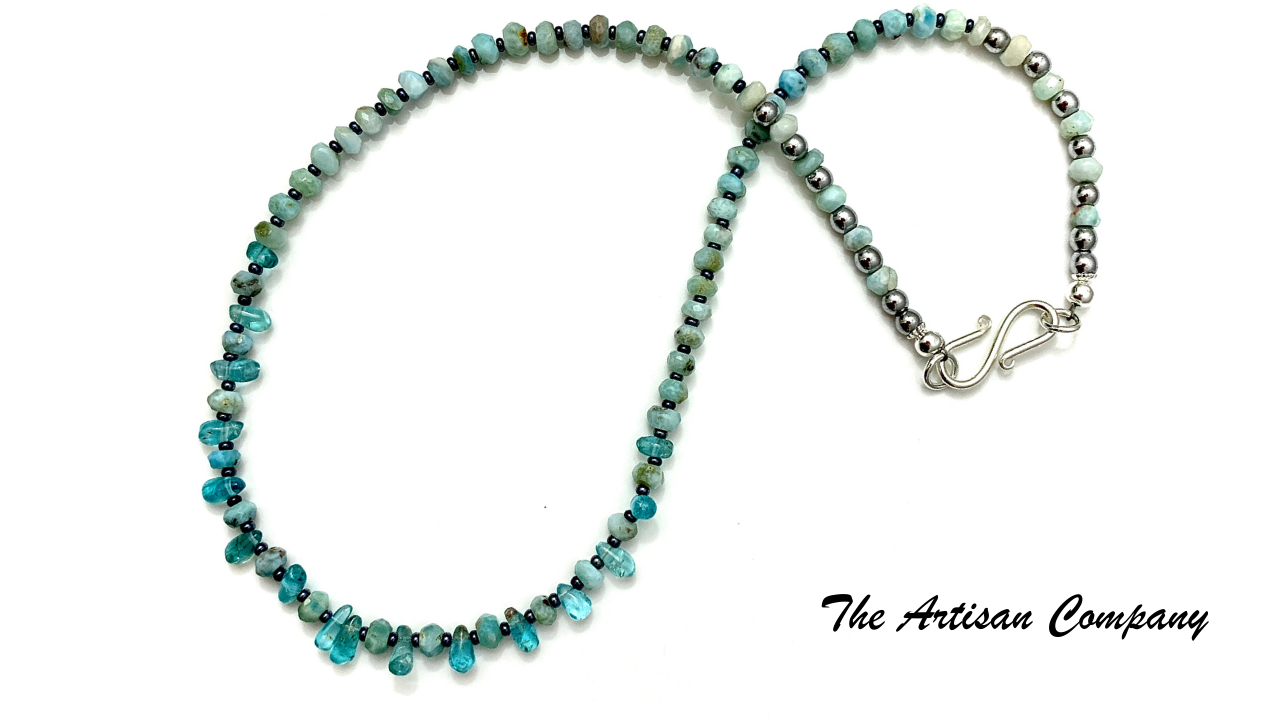 Larimar Stone and Apatite Necklace