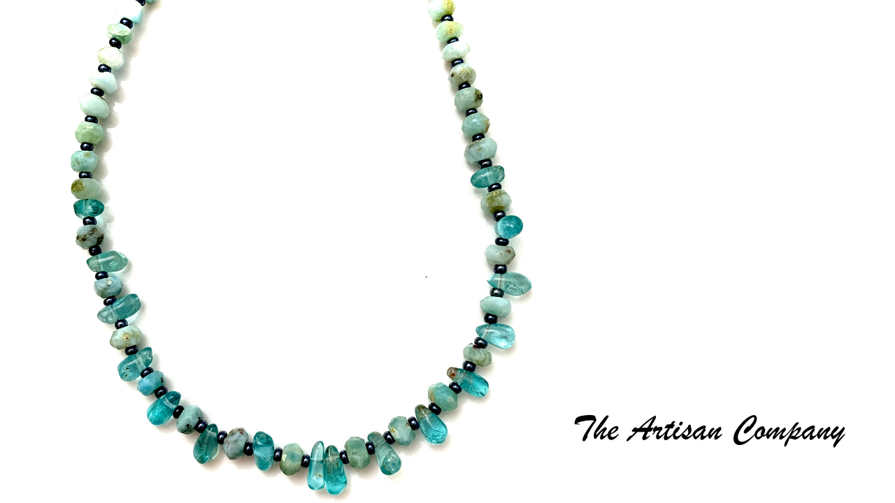 Larimar Stone and Apatite Necklace