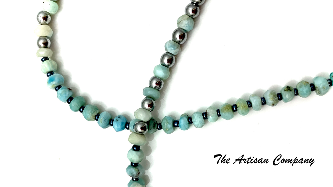 Larimar Stone and Apatite Necklace