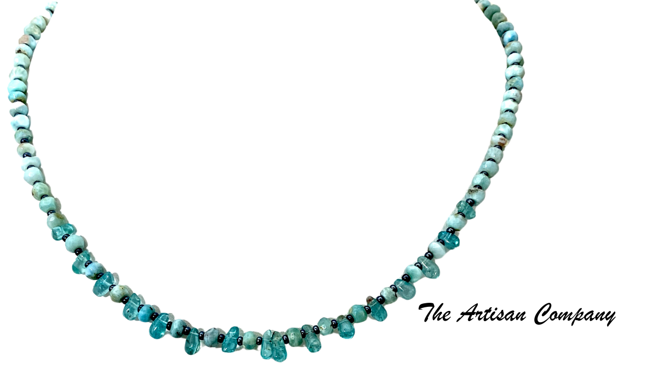 Larimar Stone and Apatite Necklace