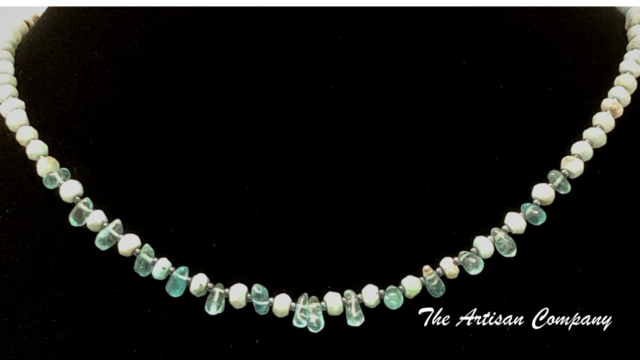 Larimar Stone and Apatite Necklace
