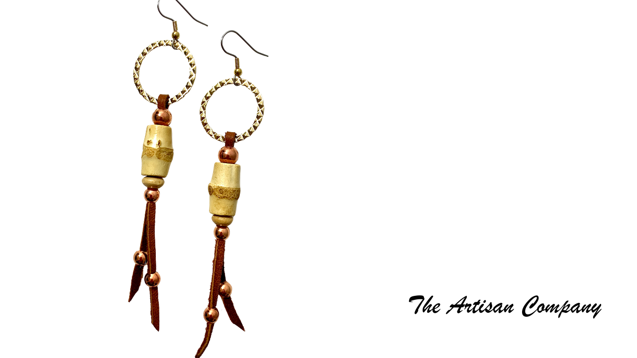 Bamboo and Leather Earrings