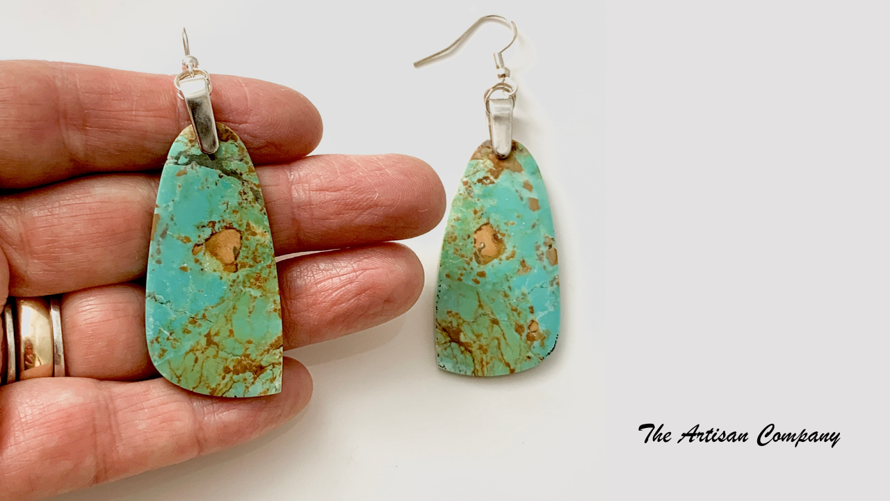 Big Kingman Turquoise Slab Earrings