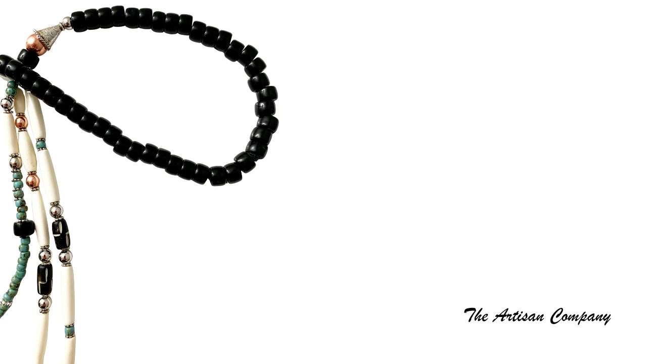 Black and White Bone Southwest Necklace