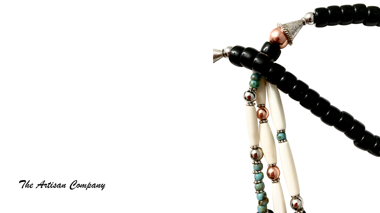 Black and White Bone Southwest Necklace