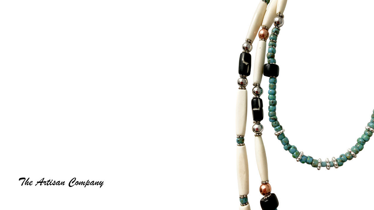 Black and White Bone Southwest Necklace