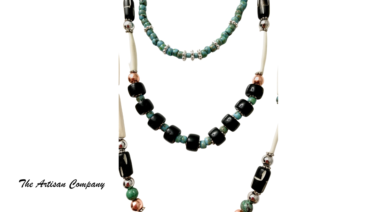 Black and White Bone Southwest Necklace