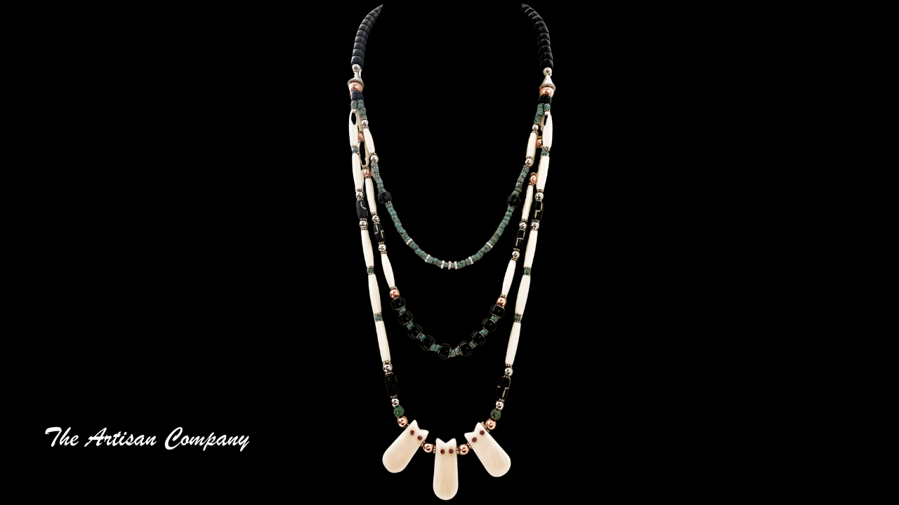 Black and White Bone Southwest Necklace