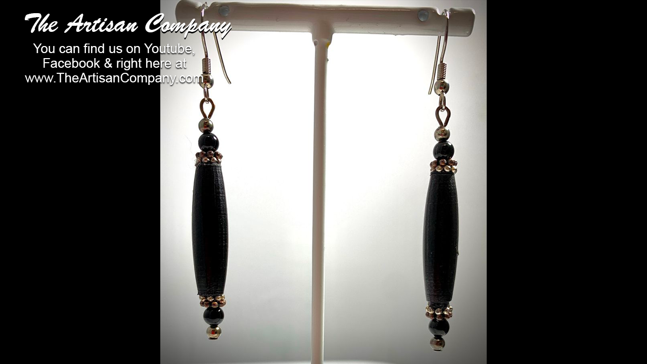 Black Buffalo Horn with Black Onyx Earrings