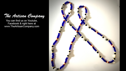 Native Corn Bead "Tear Bead" Necklace - Cobalt Blue