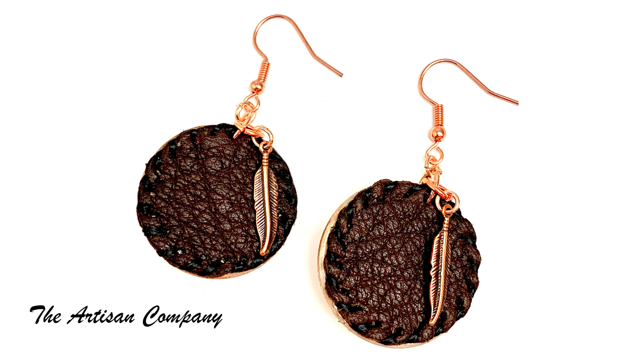 Antiqued Bone Button Earrings