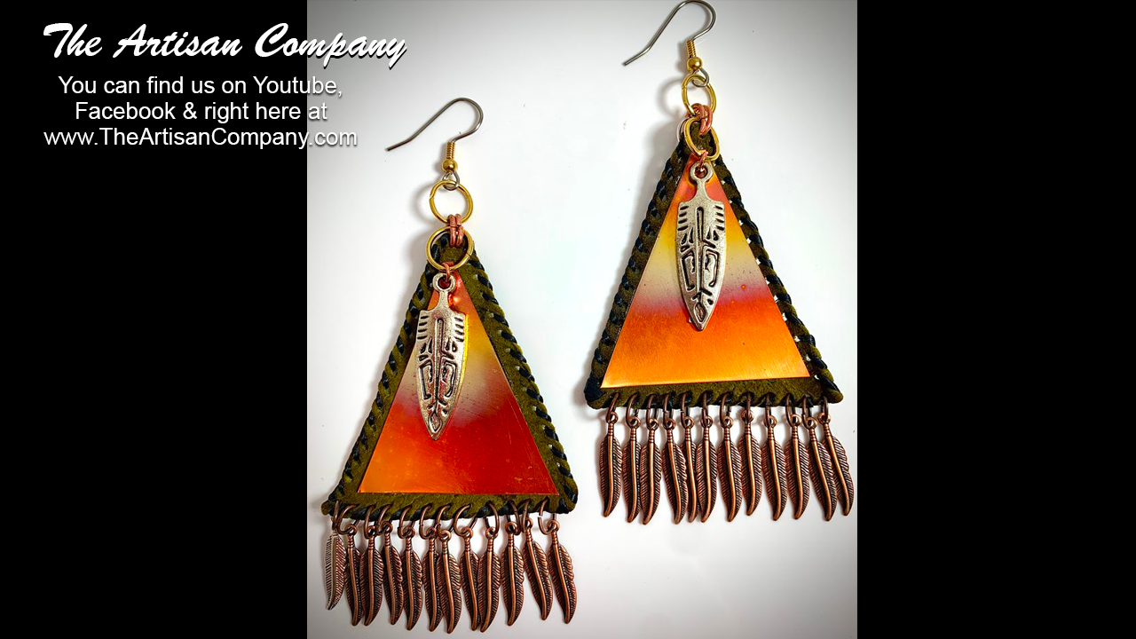 Copper Triangle Earrings