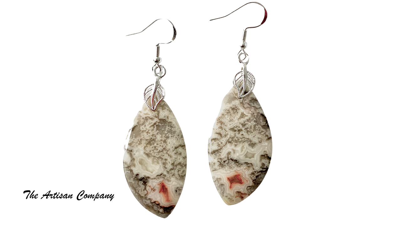 Crazy Lace Agate Stone Earrings
