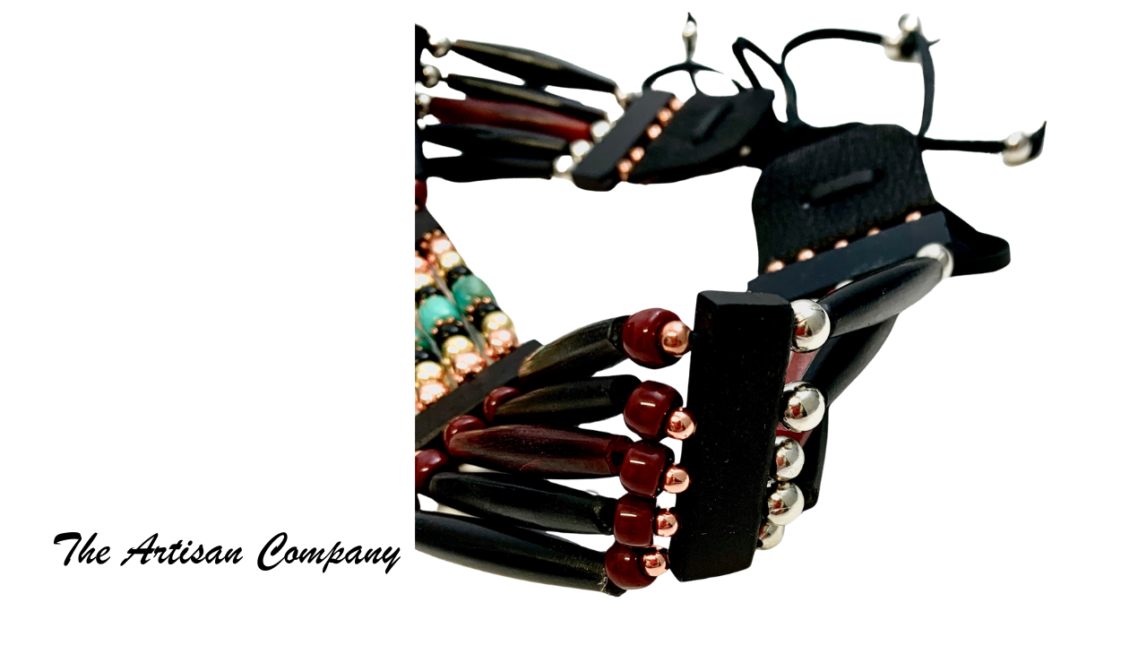 Five Strand Buffalo Horn Choker with Turquoise