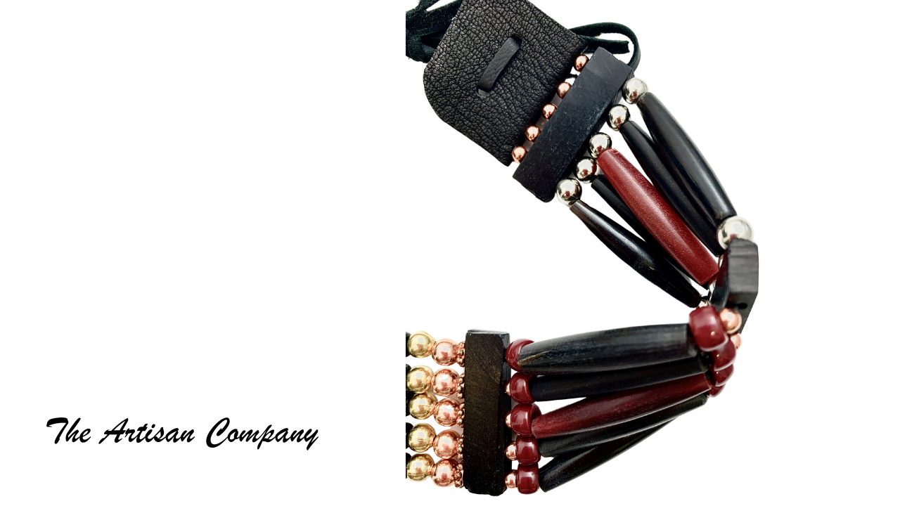 Five Strand Buffalo Horn Choker with Turquoise