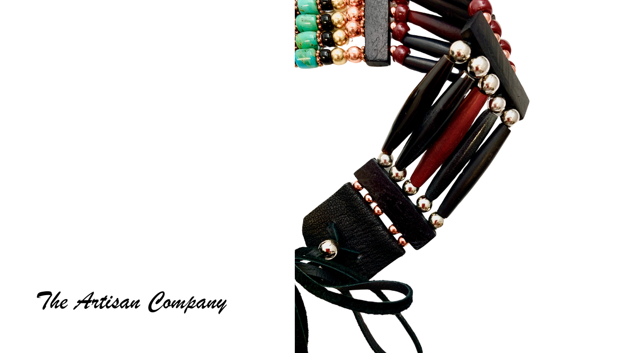 Five Strand Buffalo Horn Choker with Turquoise