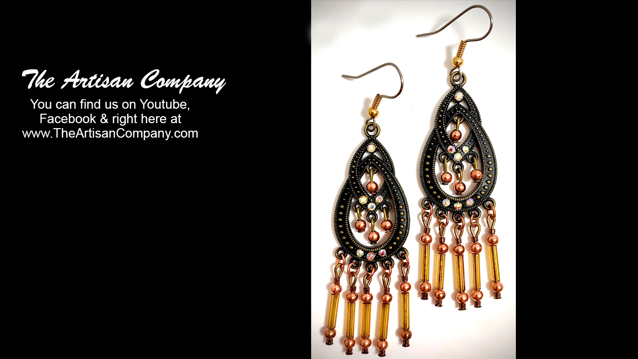 Gold Bugle Bead Drop Earrings