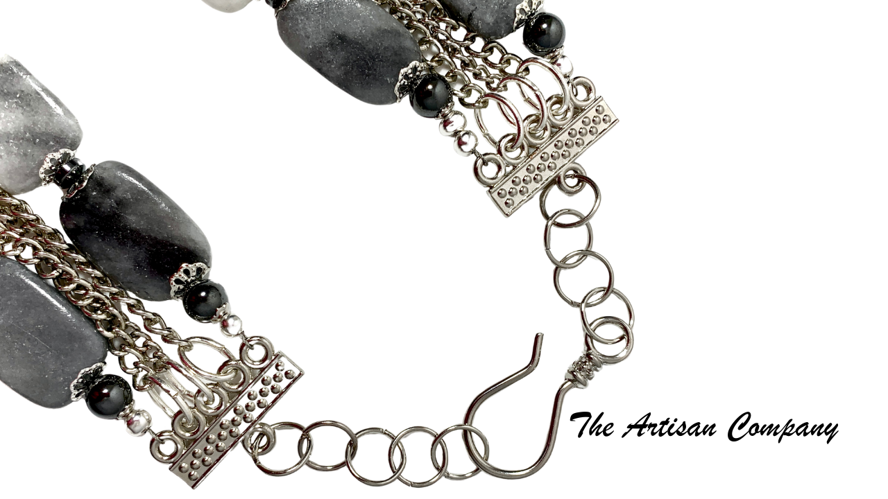 Gray Marble with Chain Necklace