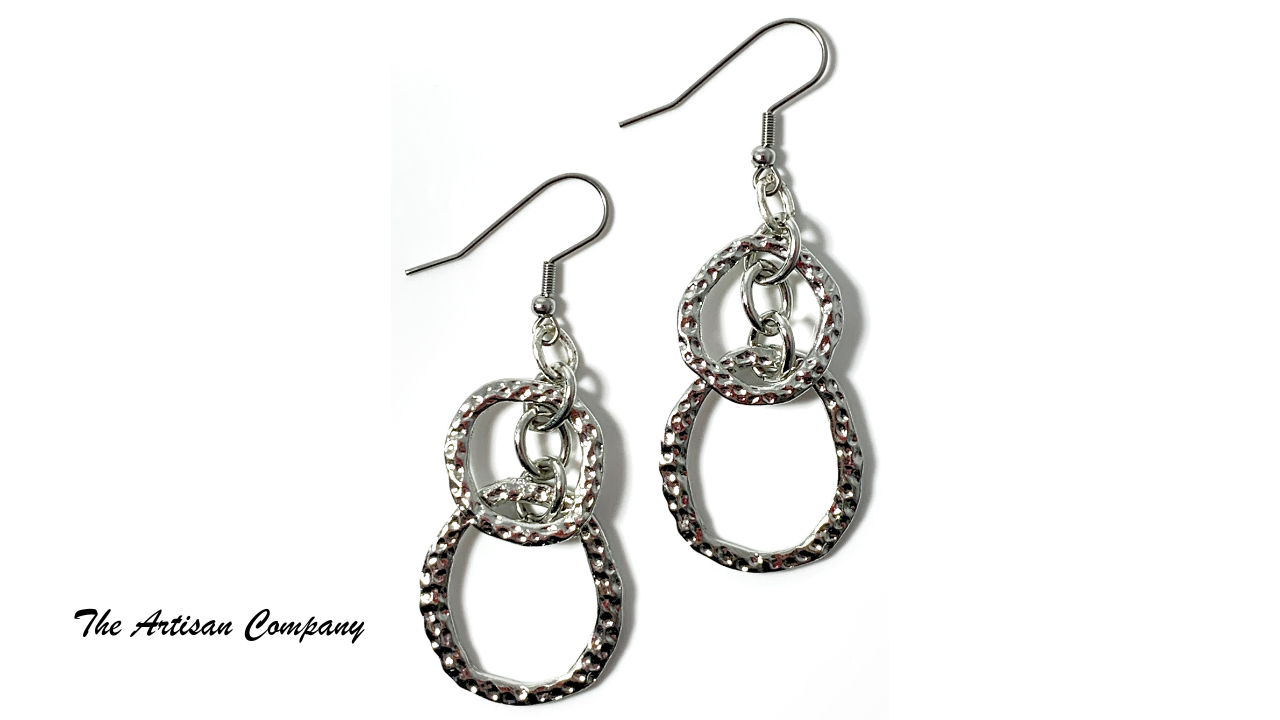 Hammered Double Hoop Earrings