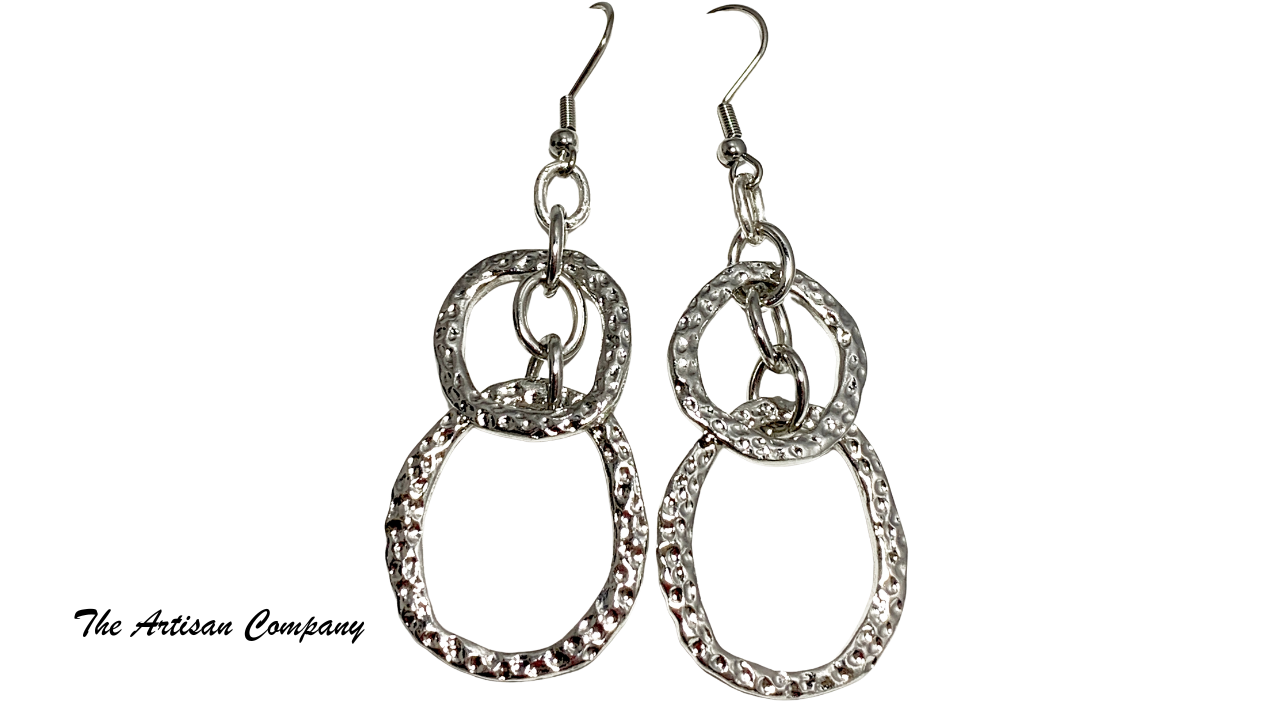 Hammered Double Hoop Earrings
