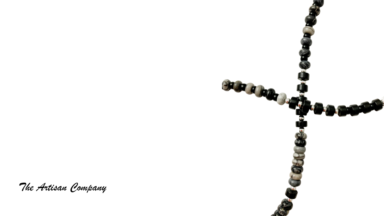 Mens Agate and Black Jasper Necklace
