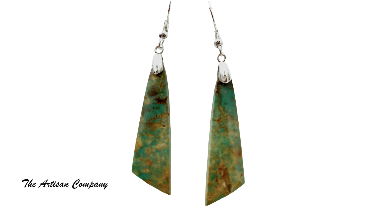 Old Hardy Pit Kingman Turquoise Slab Earrings (Nevada)