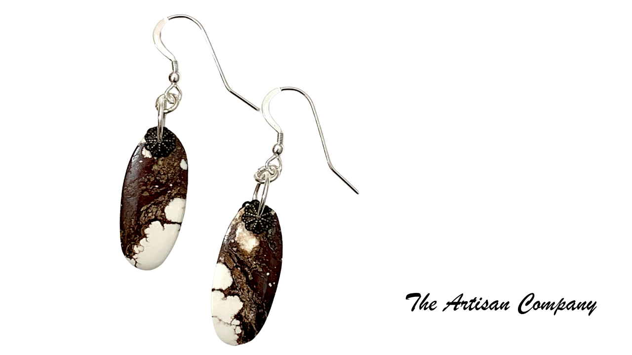 Oval Drop Wild Horse Stone Earrings
