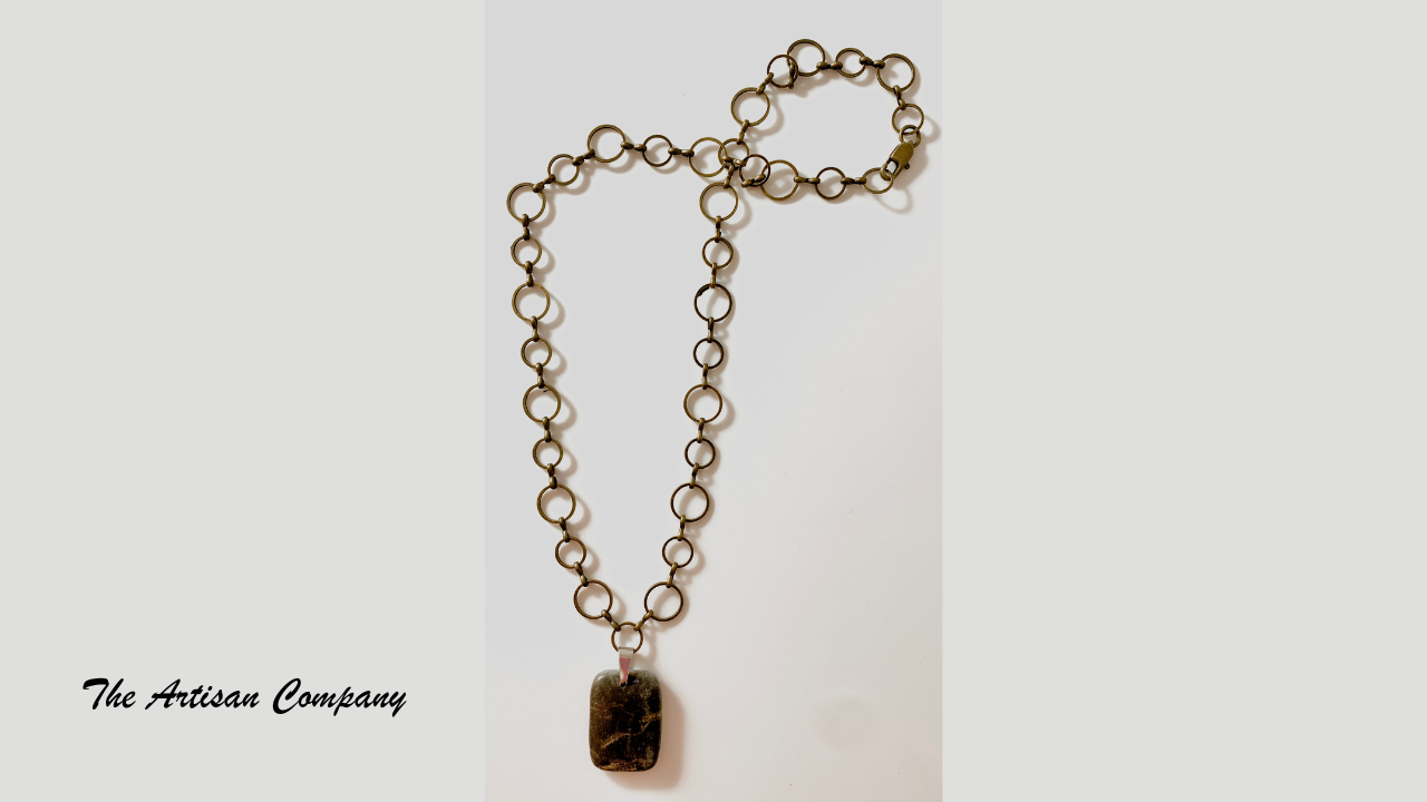 Portoro Marble Necklace w Chain