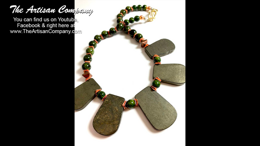 Pyrite & Green Quartzite Necklace & Earrings