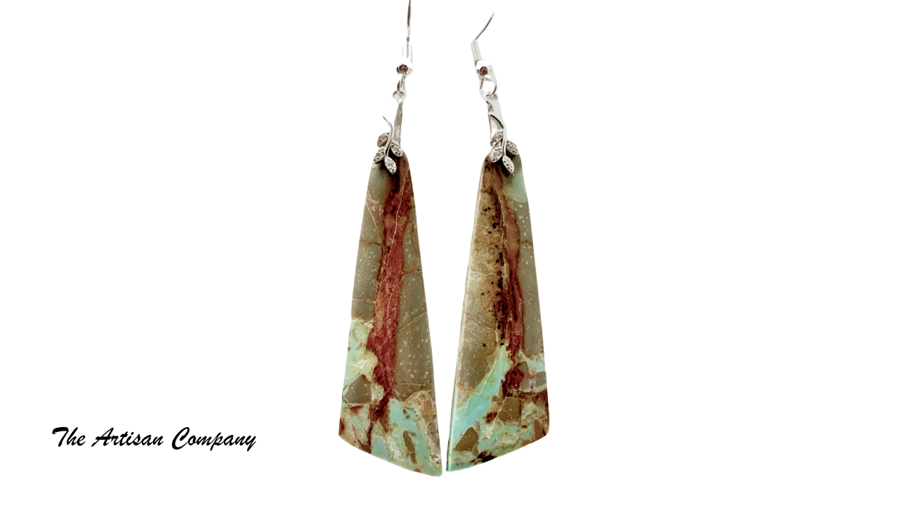 Rare #8 Turquoise Slab Earrings (Nevada)