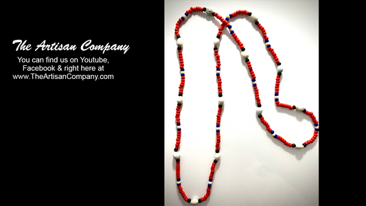 Native Corn Bead "Tear Bead Necklace - Red
