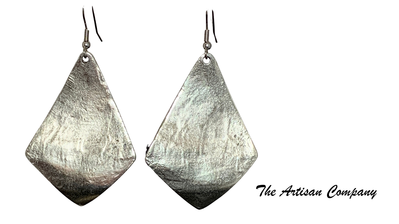 Rustic Metal Kite Earrings