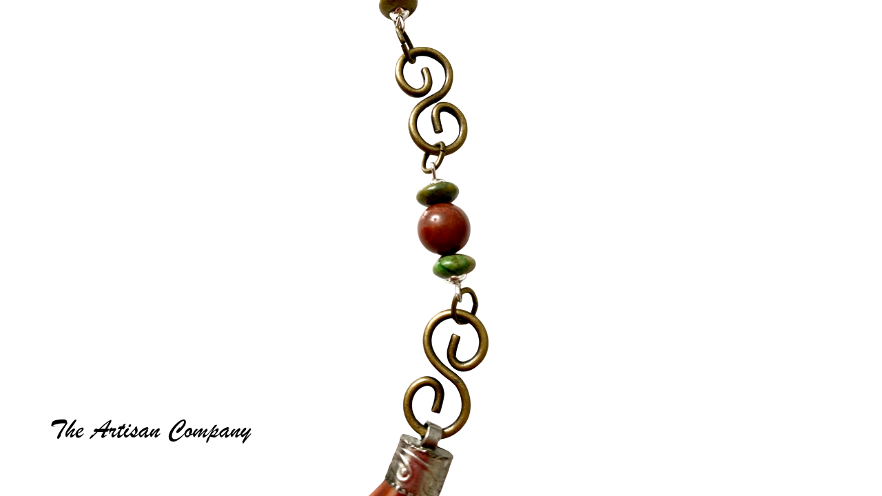 Studded Boomerang Necklace w Earrings