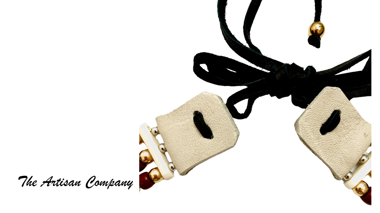 Three Strand Traditional White Bone Native Choker Necklace