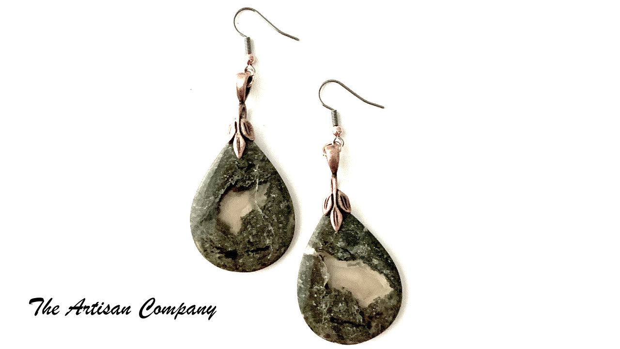 RARE - Thunder Egg Stone Earrings