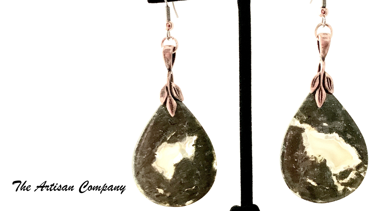 RARE - Thunder Egg Stone Earrings