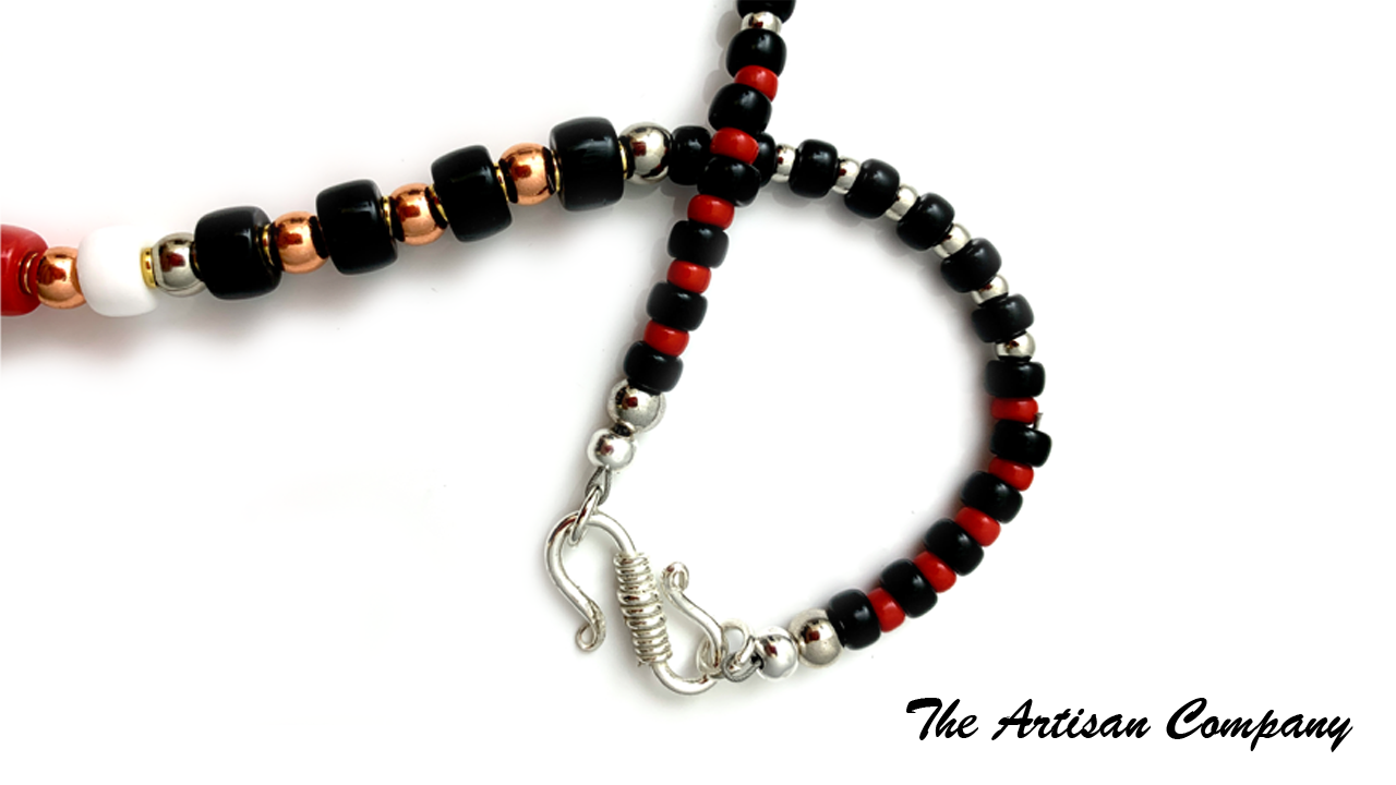 Crow Bead and Jingle Cone Necklace