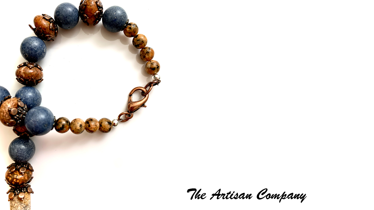 Miriam Stone with Rhyolite and Blue Sponge Coral Necklace