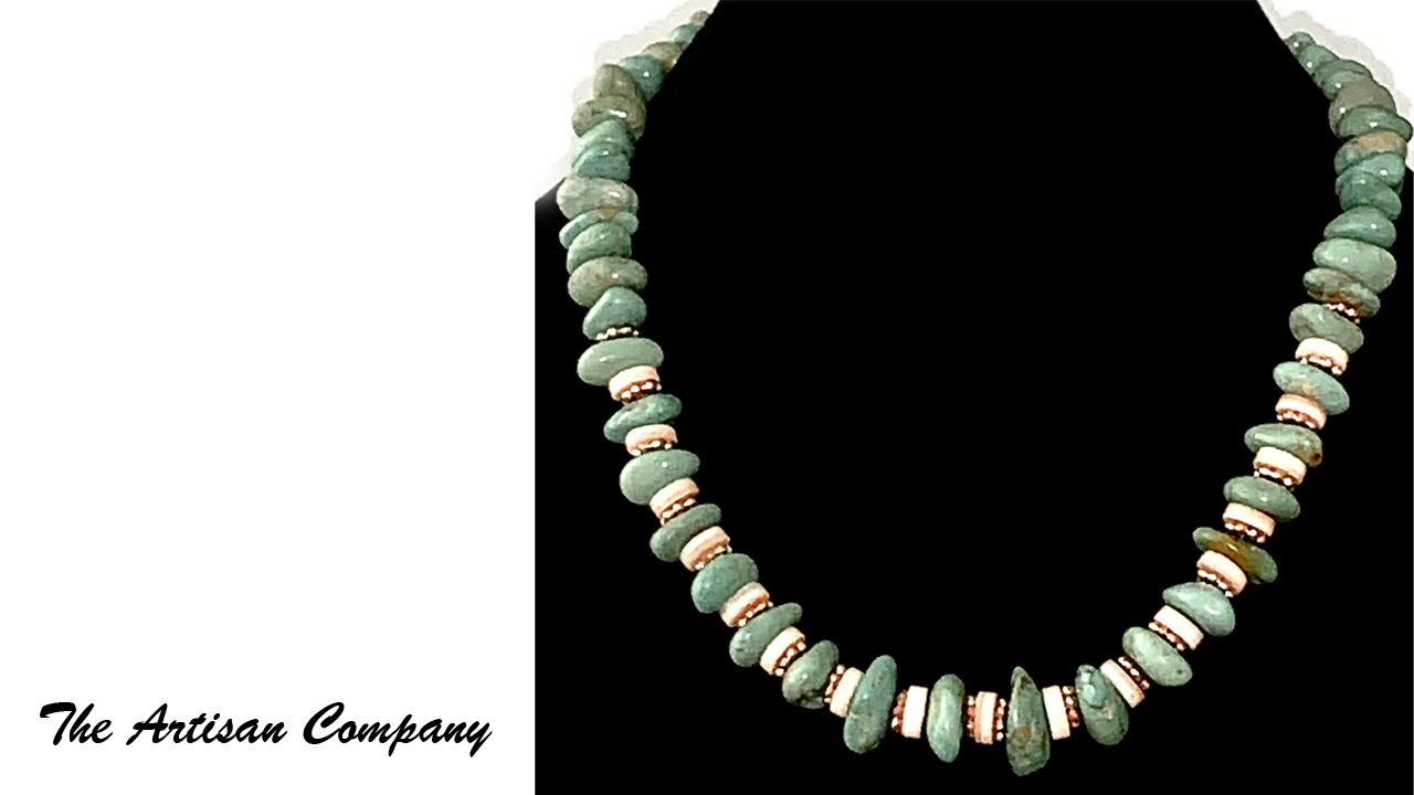 Large Tumbled Turquoise Nugget Necklace with Earrings