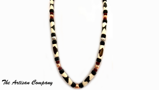 Men's Two Tone Bone & Copper Necklace