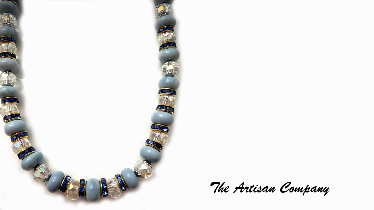 Owyhee Blue Opal Cut Glass Necklace