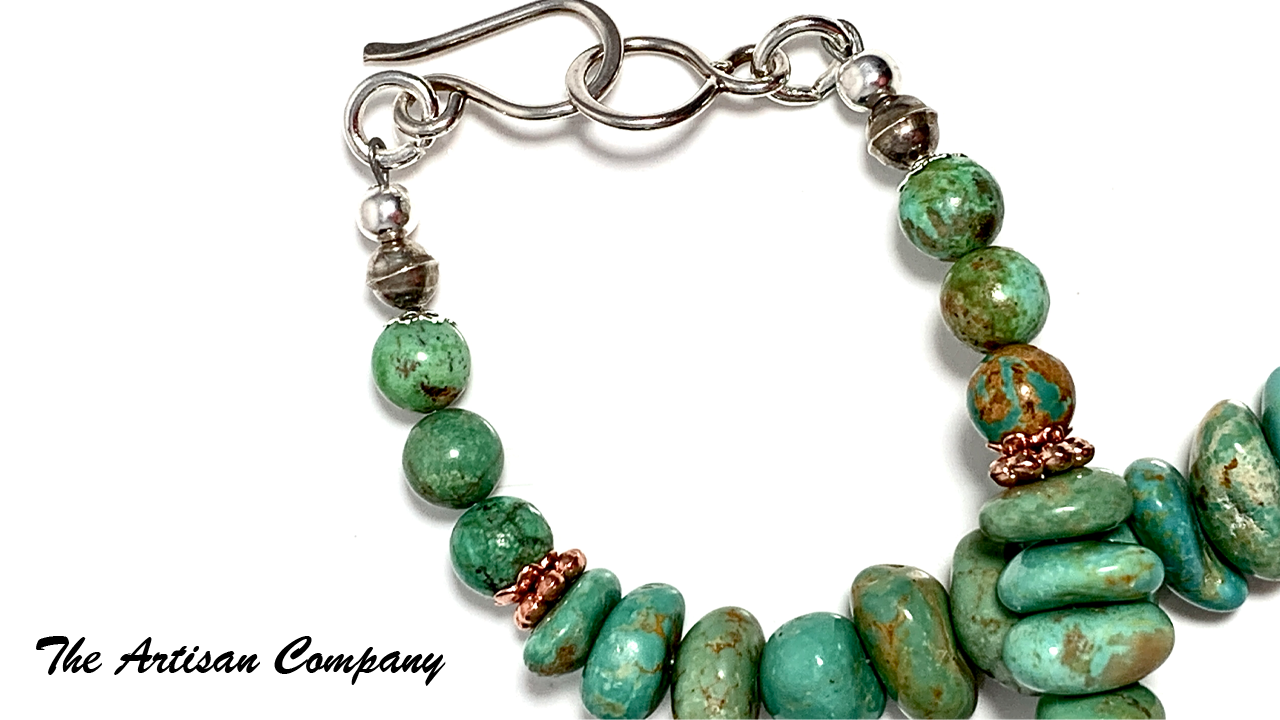 Large Tumbled Turquoise Nugget Necklace with Earrings